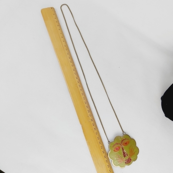 VINTAGE big brass pendant necklace - Picture 4 of 4